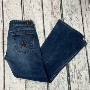 Women's 7 For All Mankind "A Pocket" Denim Blue Jeans Made In USA Pants